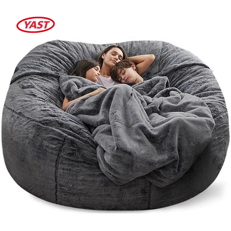 YAST 7Ft Big No Fillers Indoor Large Lazy Sofa Bean Bags Bed Couch Cover Giant Bean Bag Sofa Chair for Adult Kids