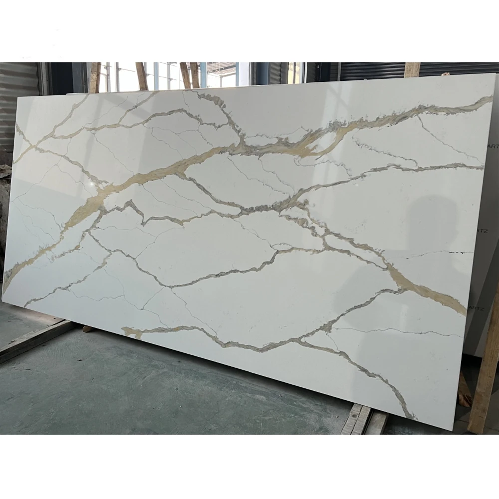 wholesale healing kitchen quartz stone countertops  corner cabinet calacatta gold quartz slab