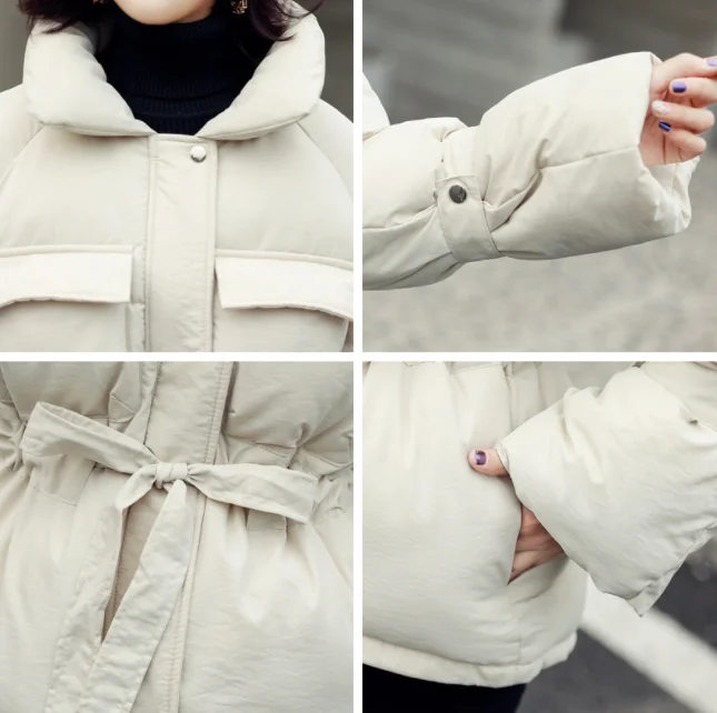 Plus Size Solid Color Winter Short Warm Parka Fashion Ladies Coat Women Cotton Padded Jacket