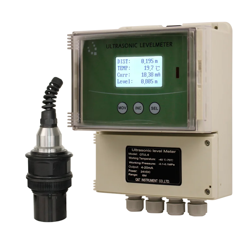 1mm Level Resolution 14 Digit LCD Open Channel Ultrasonic Flow meter