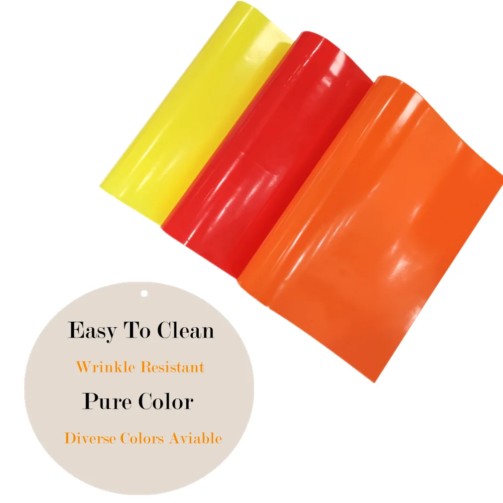 Washable Candy Pure Color PVC Plastic Film Roll Jelly Vinyl Fabric Waterproof Synthetic Artificial Leather For Package/Bag/Bow