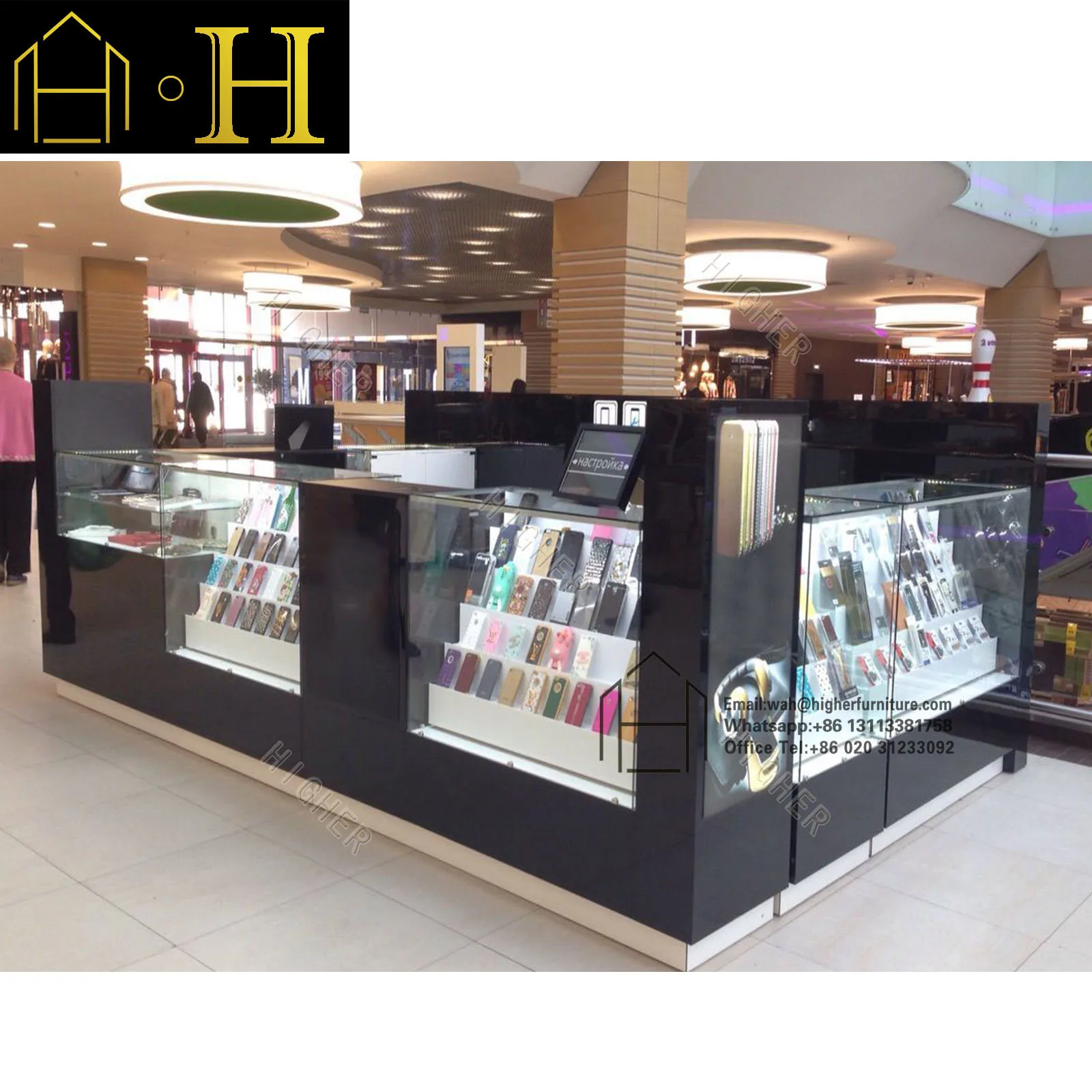Mobile Phone Kiosk Display Counter Phone Showcase Stand Cell Phone Store Fixtures Mobile Shop