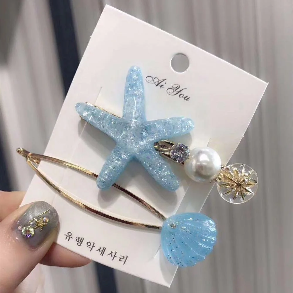 Модная шикарная Пляжная Жизнь Милая ракушка Морская звезда Аксессуары для девочек заколки для волос женская заколка для волос