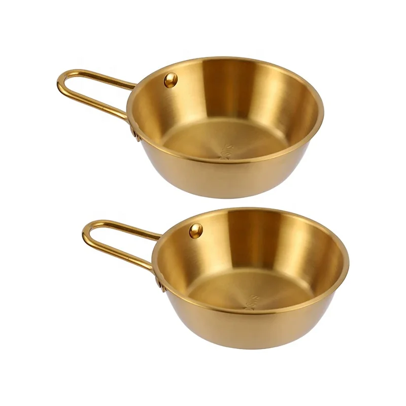 Kitchen Using Korean Stainless Steel Makgeolli Bowls Rice Wine Bowl With Handle