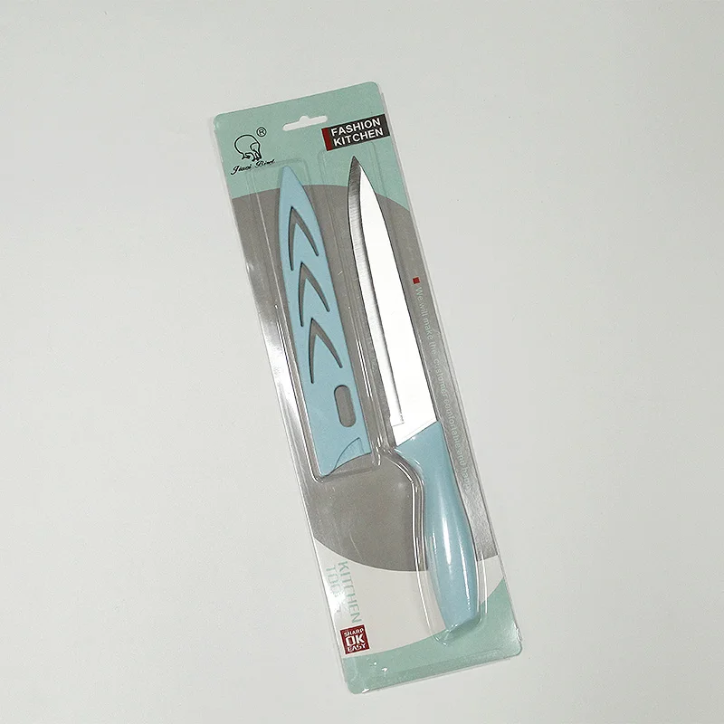 wholesale plastic handle kitchen meat carving knife with cover