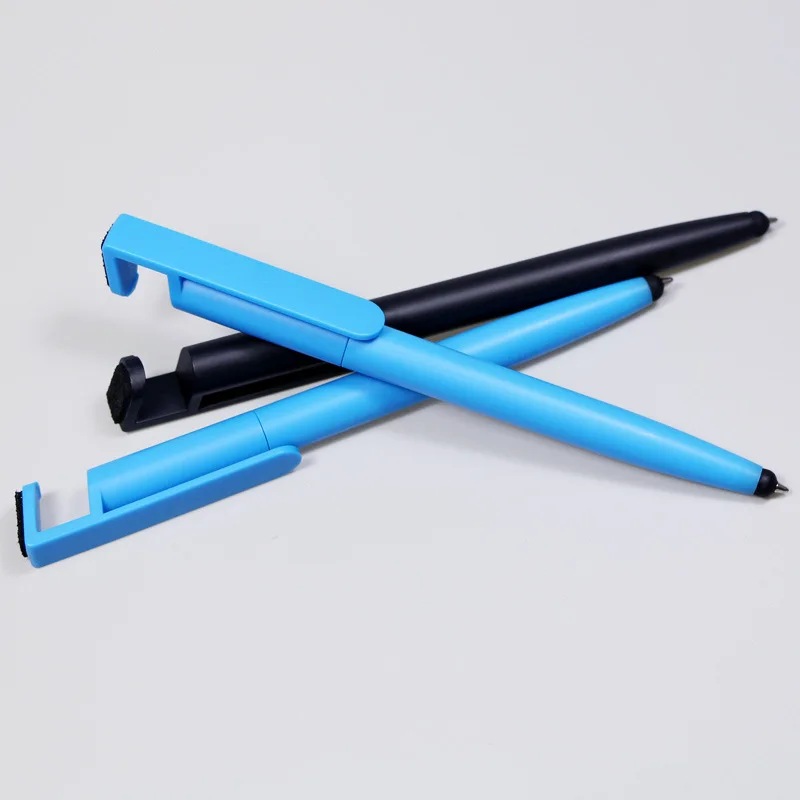 Promotional Gift Mobile Phone Holder Stylus Ball Point Pen with screen cleaner