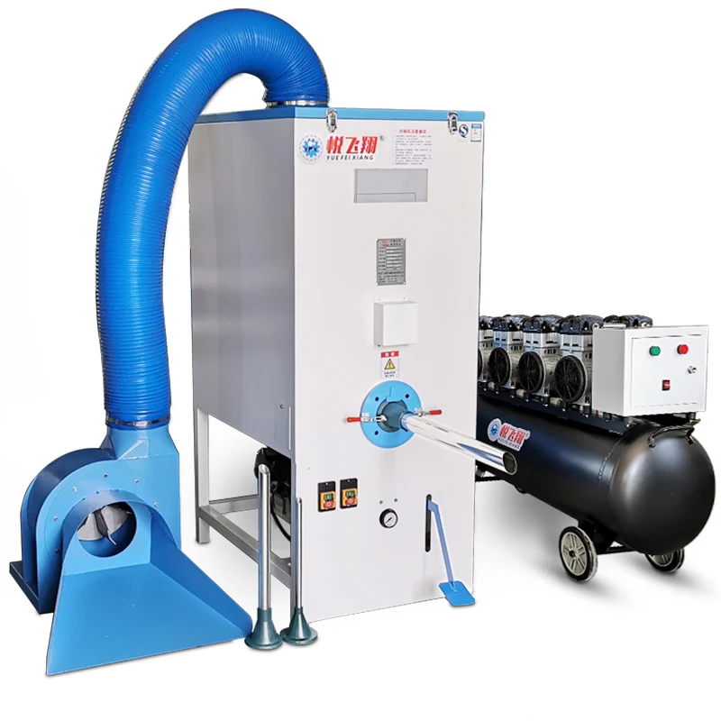 Hot selling air pump type automatic plush toys filling line fiber filling machine