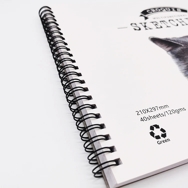 Hardcover 40 Sheets Student Kraft Drawing Sketch Book A4 Personalized Spiral Notebooks For Gift
