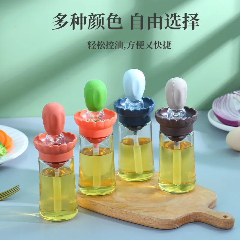 2023 Hot Sale New Design Brush Dropper Cork Ball Lid Stopper Storage Jar Lid Silicate Glass Oil Dispenser
