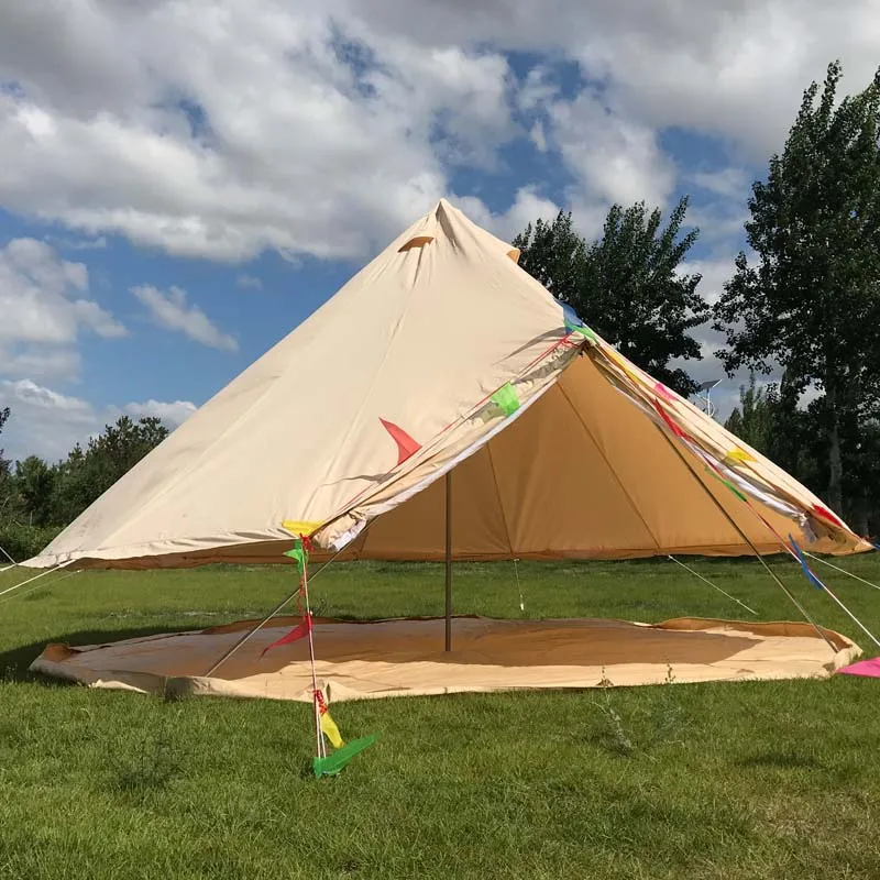 Роскошный хлопковый брезентовый тент с колокольчиком, 5 человек, 4 м