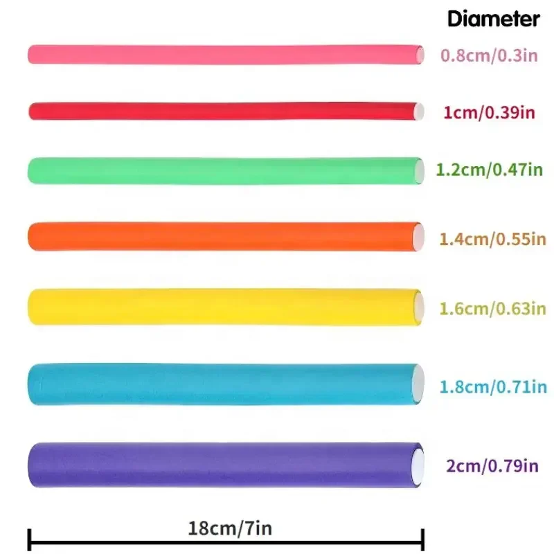 42pcs/Set Twist Foam Hair Rollers DIY No Heat Hair Rods Rollers Hair Curlers Set Flexible Curling Rods Flexi Rods