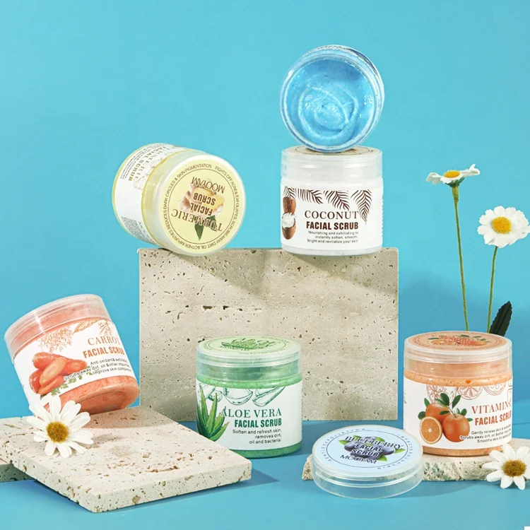 Organic Face Care Spa Whitening Moisturizing Sugar Face Scrub Private Label Exfoliating Turmeric Body Facial Scrub