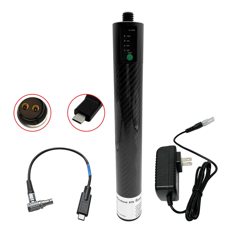 BL10000 GPS Type-C Port External Pole Battery 12V 10000mAh for Trimble South Hi-target GPS BL-10000 Power Stick Battery Pack