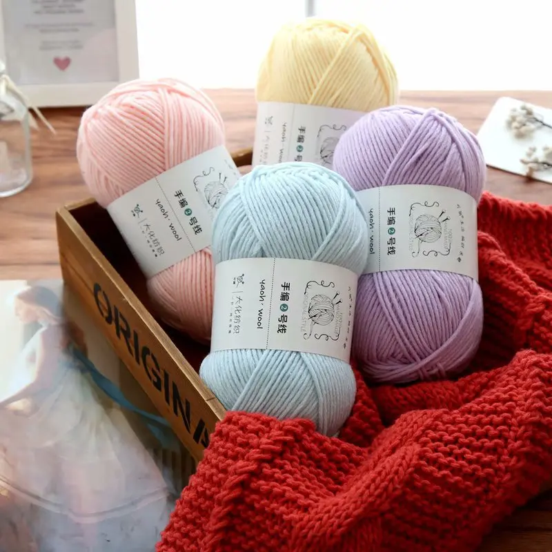 wholesale soft chunky yarn 6ply milk cotton yarn 100g crochet yarn for knitting