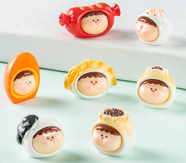 wholesale DIY resin crafts new mini cute mang dai lucky diy charm food figures blind bags beads mysterious surprise toys for kid