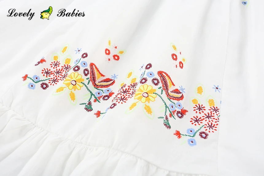 2019 Hot sale pink white color kids clothing big flower embroidery girl dresses for wedding dresses