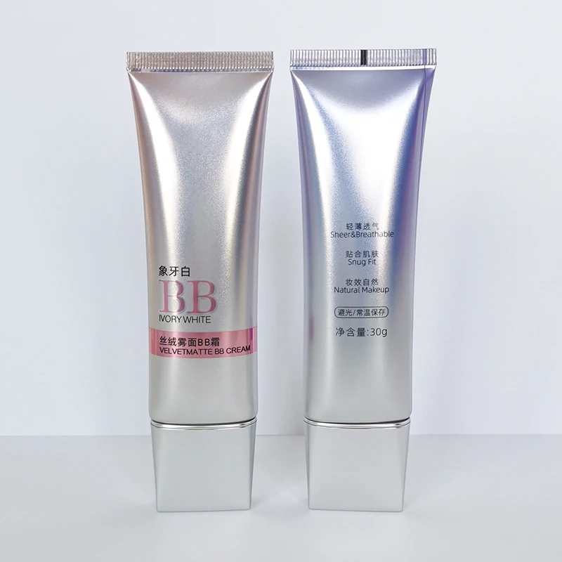 Recycled 10 gm easy fill 2oz pink blue travel round Makeup Base BB CC Cream squeeze food grade plastic oil tube