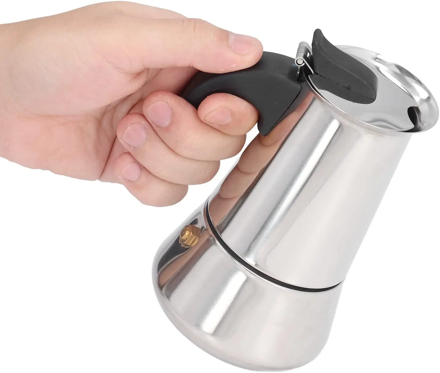 Kingze Custom Logo Stainless Steel Coffee Percolator 2 4 6 9 12 Cups Stovetop Espresso Maker Moka Pot