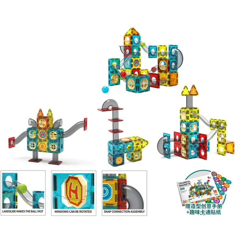 CL680 Preschool Educational Magnetic Toys Magnetic Building Blocks Construction Playboards Magnetic Tiles Building Blocks