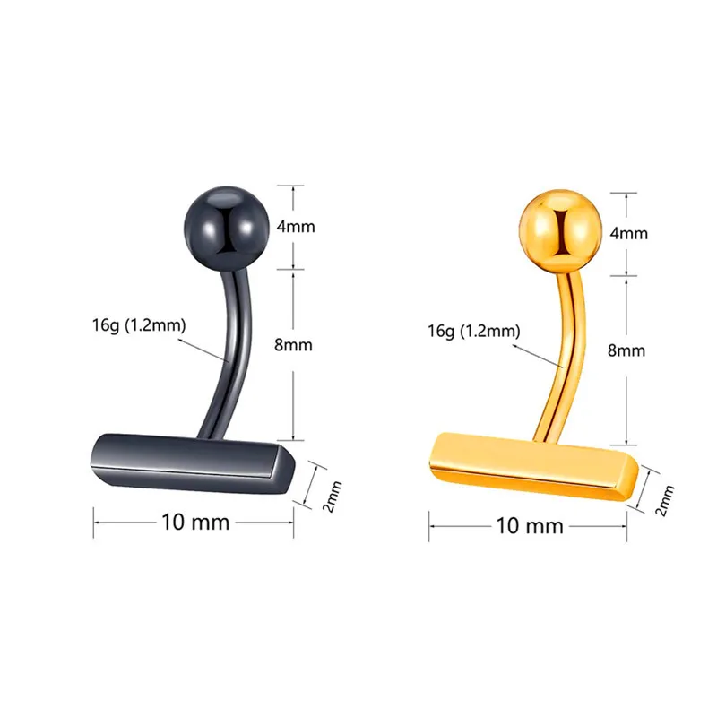 Eico Simple Daily Style 18k Gold Plated 316L Stainless Steel Belly Button Rings Surgical Steel Women Piercing Jewelry