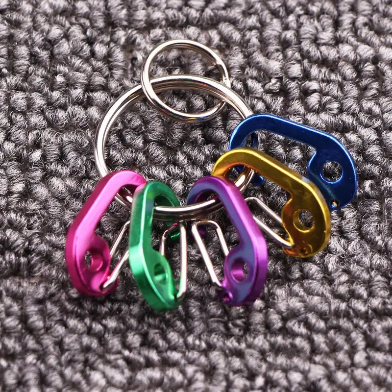 Factory Supply D Spring Buckle Aluminum Climbing Hook Accessories Carabiner Small 5 Pcs Mountaineering Buckle