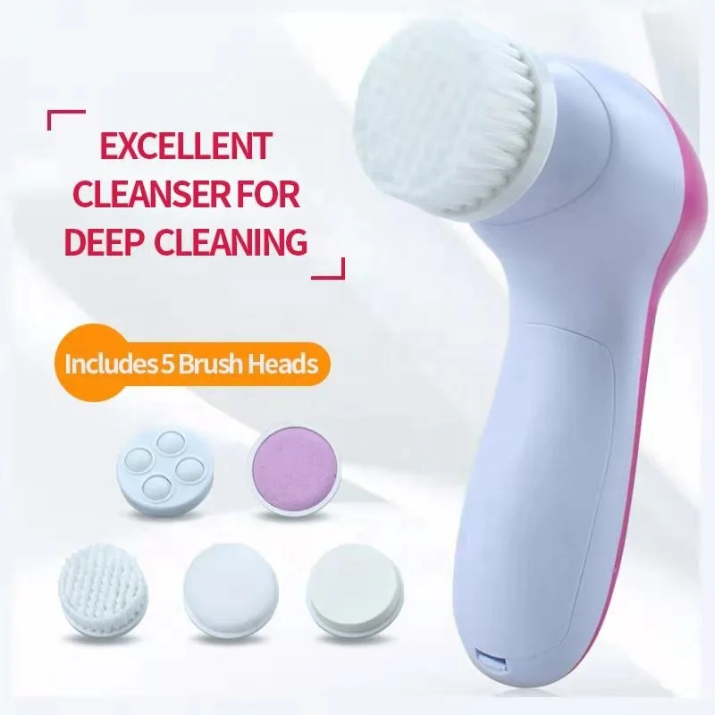 5 in 1 multi function beauty machine facial brush cleanser facial cleansing brush anti-aging SPA  Massager