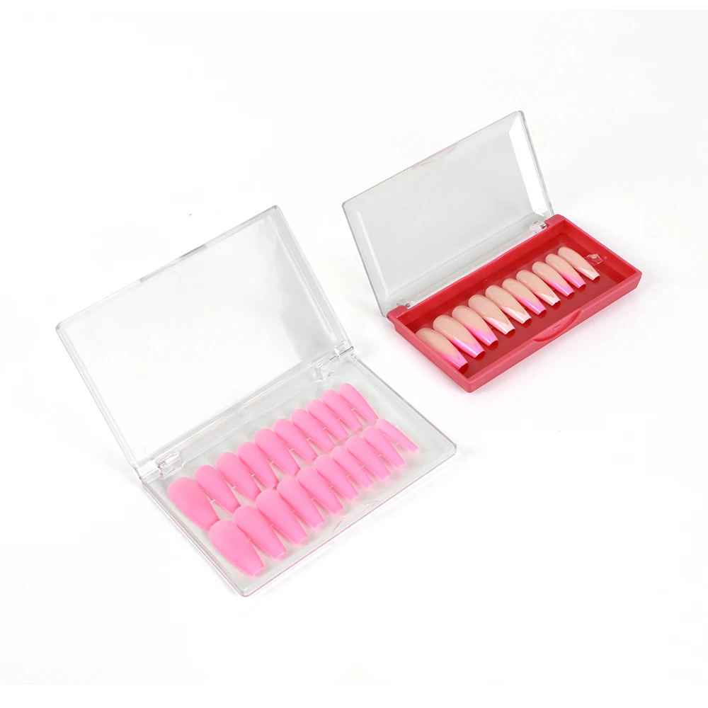 Rectangle PP plastic packaging for Acrylic Nail Empty  Nails Package support custom size