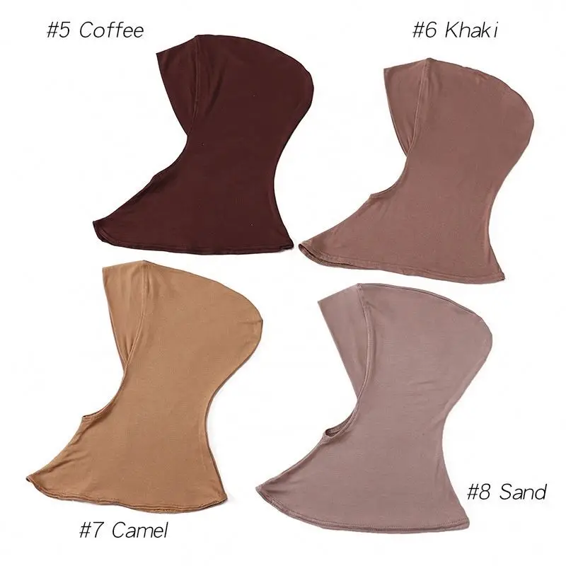 Wholesale New Jersey Cotton Solid Color Malaysia Underscarf Undercap Ninja Muslim Over Neck Inner Hijab Caps For Women