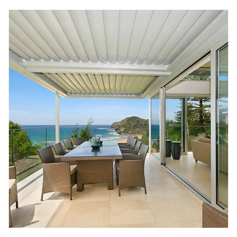 Modern Design Aluminum Alloy Automatic Louver Pavilion Prefabricated Outdoor Gazebo Arches Arbours Pergolas