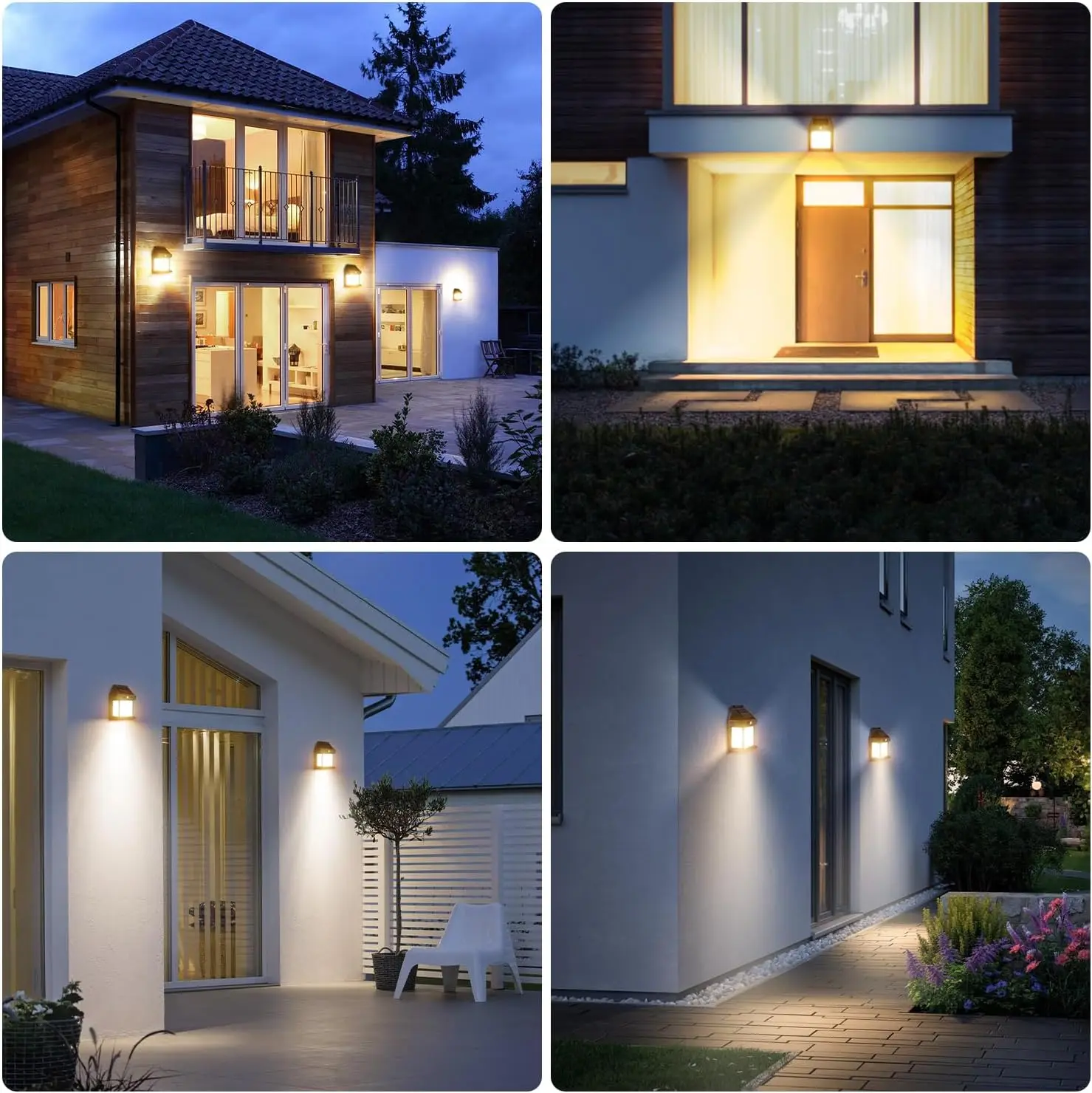 Solar Lights Outdoor Dusk to Dawn Solar Wall Sconce Motion 3 Lighting Modes Waterproof Solar Security Wall Lantern Light