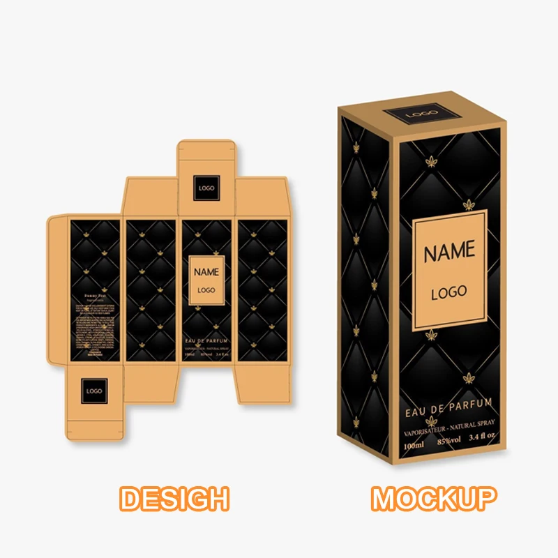 Customize Design Logo Perfume Card Paper Box Luxury Empty Glass Perfume Bottle Small Box Packaging