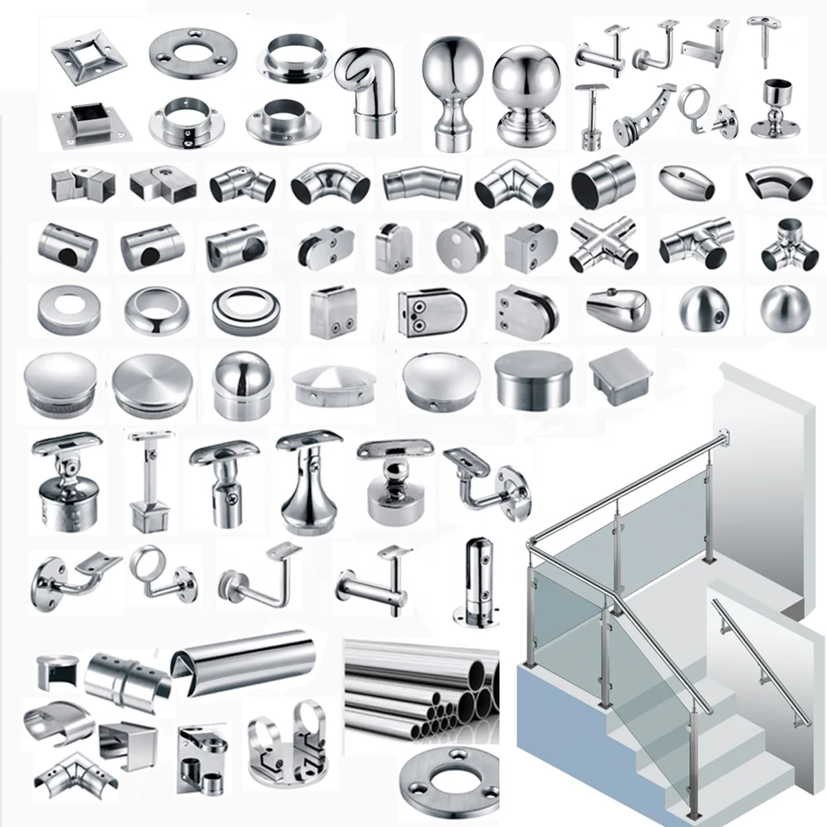 Wholesale China Manufacturer Stainless Steel Balustrade Fittings Railing Handrail Accessories Glass Clamp