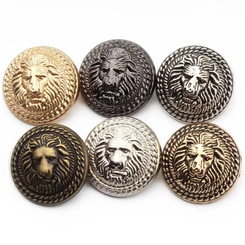 OEM custom embossed engraved logo zinc alloy gold metal sewing shank buttons for garment
