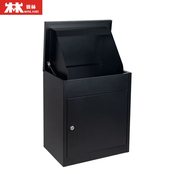 Wall Mount Parcel Delivery Box with Gas Spring Metal Letterbox Parcel Box for Outdoor
