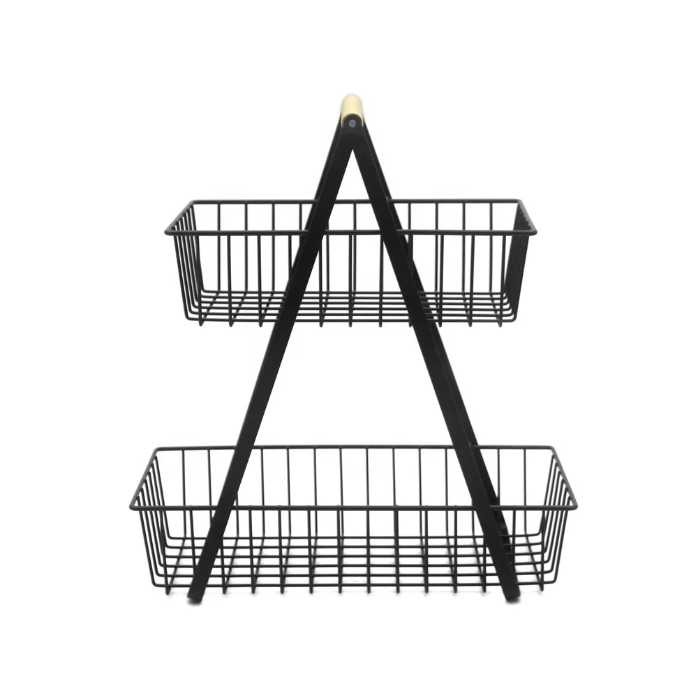 Kitchen Utensil Rack with Colorful Metal and Iron Storage Basket Home Use Vegetable Rack and Kitchen Storage Solution