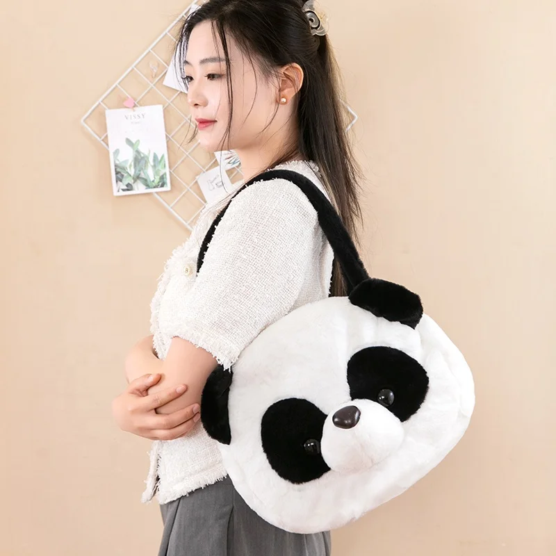 2023 wholesale Kawaii animals Panda  Plush Bag Backpack Stuffed Anime Handbag Cartoon Plush Backpacks For Girl Gift