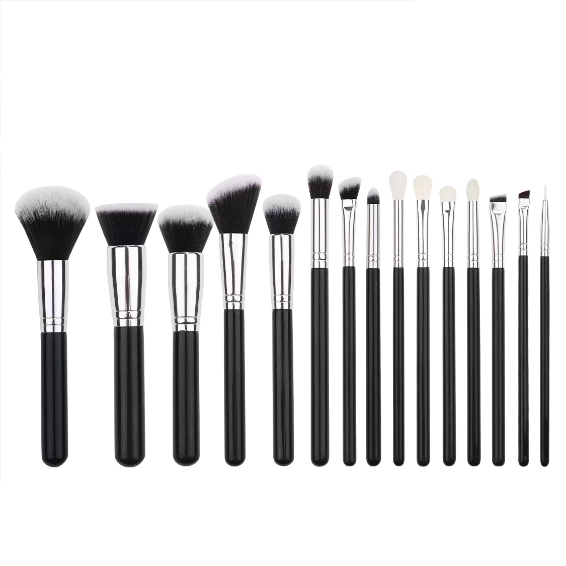 Ipresta черный 15 шт. помады maquillaje натуральный черный кисть из натурального козьего ворса кисти для макияжа метка частного назначения, основа, тени для глаз, kabuki кисти
