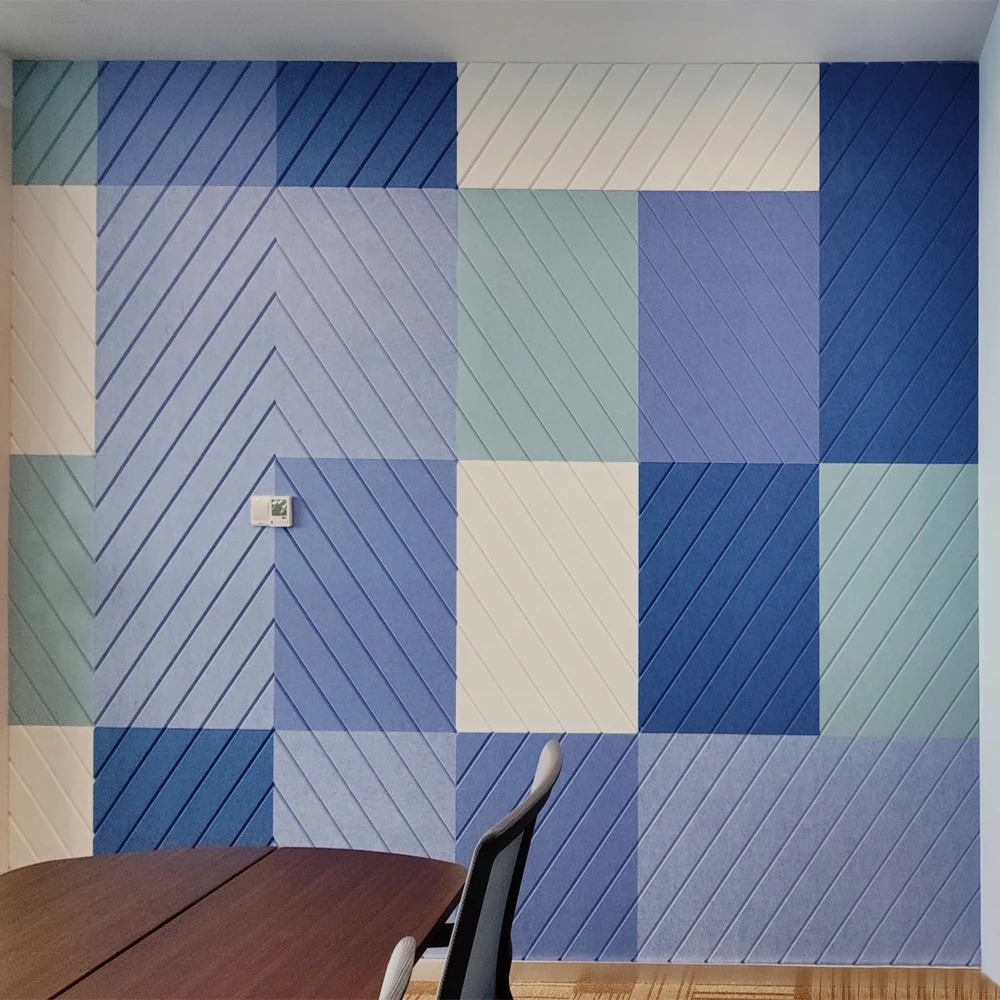 Noise Control Material Recycle Polyester Felt Polyester Sound Absorbing PET Acoustic Panel Acoustic Ceiling Panel