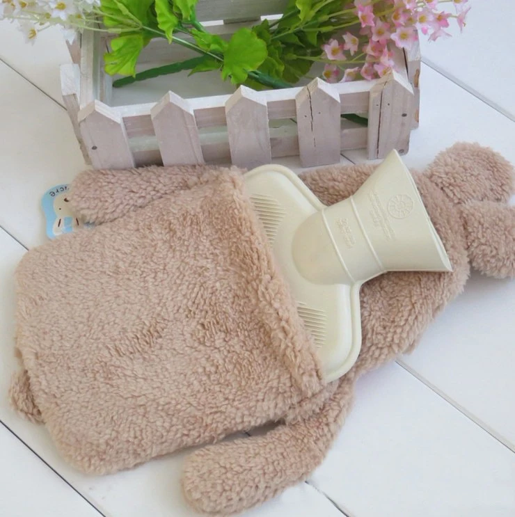 Cute rabbit cartoon shape thermos 1000ml Hot Water Bottle Christmas Gift Hot-water Bag With Cover