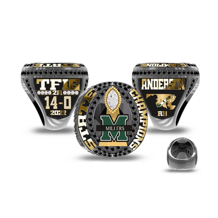Hot Sale Custom Championship Rings For Any Sports Trainer Ring League Winner For Kids