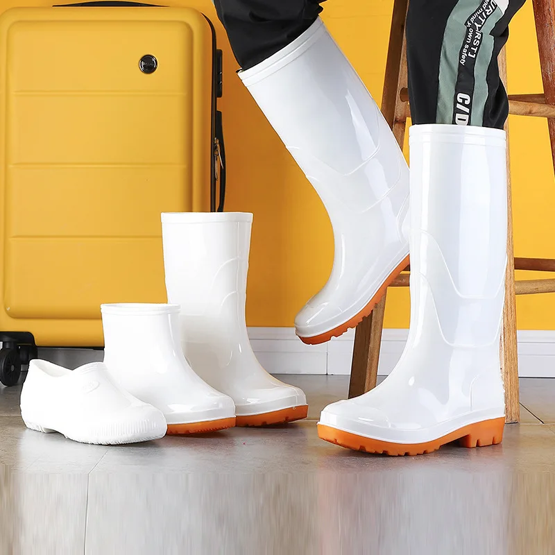 Wholesale Men Waterproof Rubber Wellington Rain Boots Steel Toe Safety PVC Gum Boots Industry Fishing Shoe For Adult