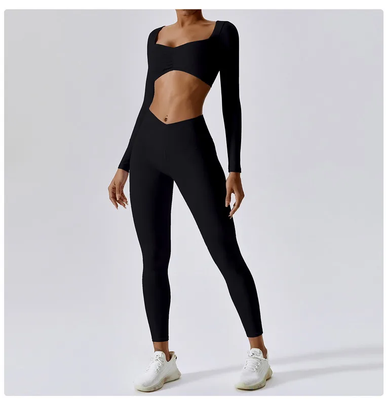 PASUXI Women Gym Fitness Set Gym Wear Seamless Sports Bra Tights Yoga Leggings 2 Piece Workout Yoga Set