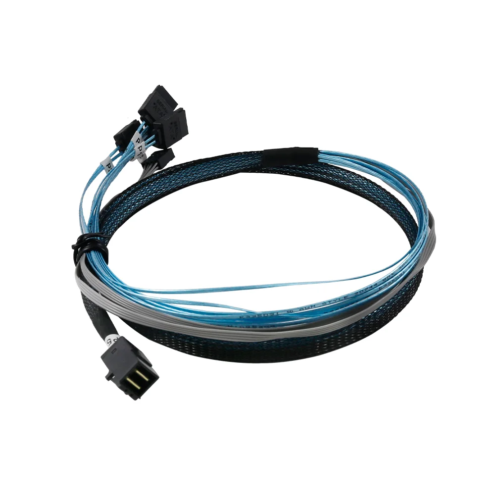 High Speed PC Computer Motherboard SAS Cable HD Mini SAS SFF8643 4i/8i to 4 SATA 7pin & 8 Pin Power Supply  Hard Disk  Drive