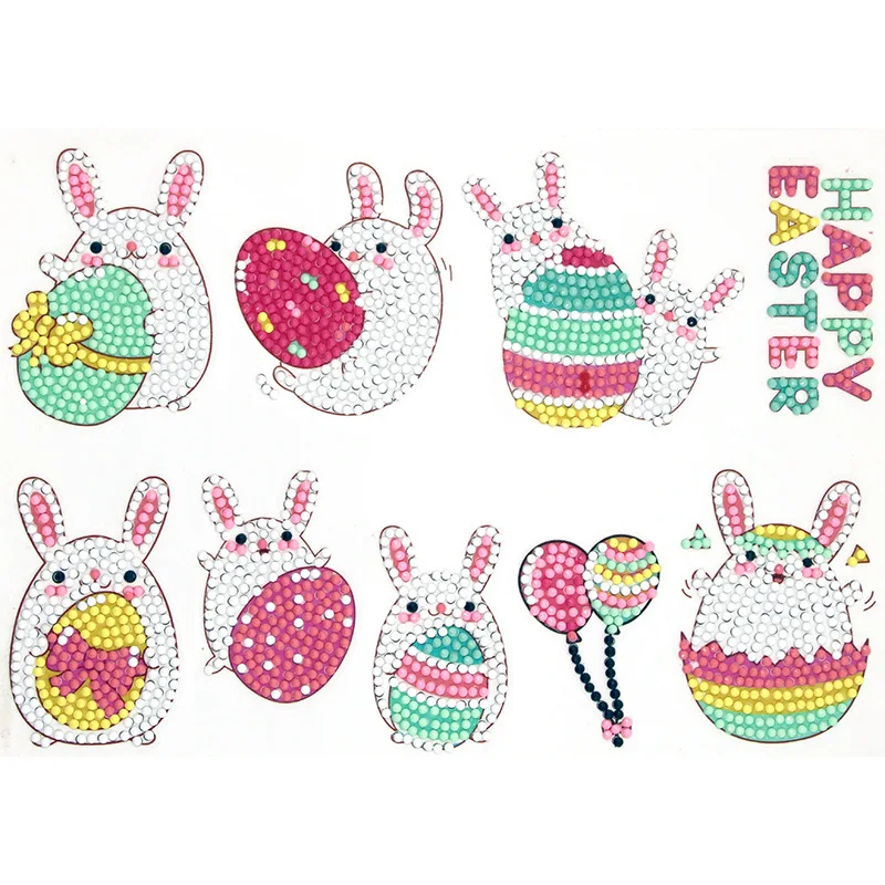 Cartoon Stickers 5D DIY Diamond Painting Stickers Kits Rabbit Children Digital Diamond Paint Diamond Stickers for Kid