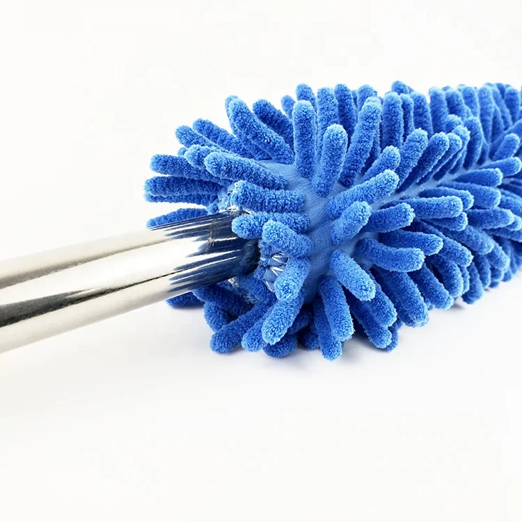 Hot selling Chenille fabric car wash brush microfiber foldable brush computer Bendable Chenille dust cleaning brush