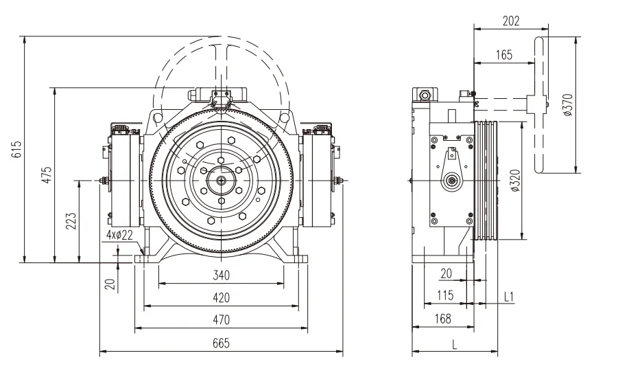 Elevator  Gearless Traction Motor Elevator Machine for Passenger Elevator Mondarive Mck100 Permanent Magnet Synchronous Gearless