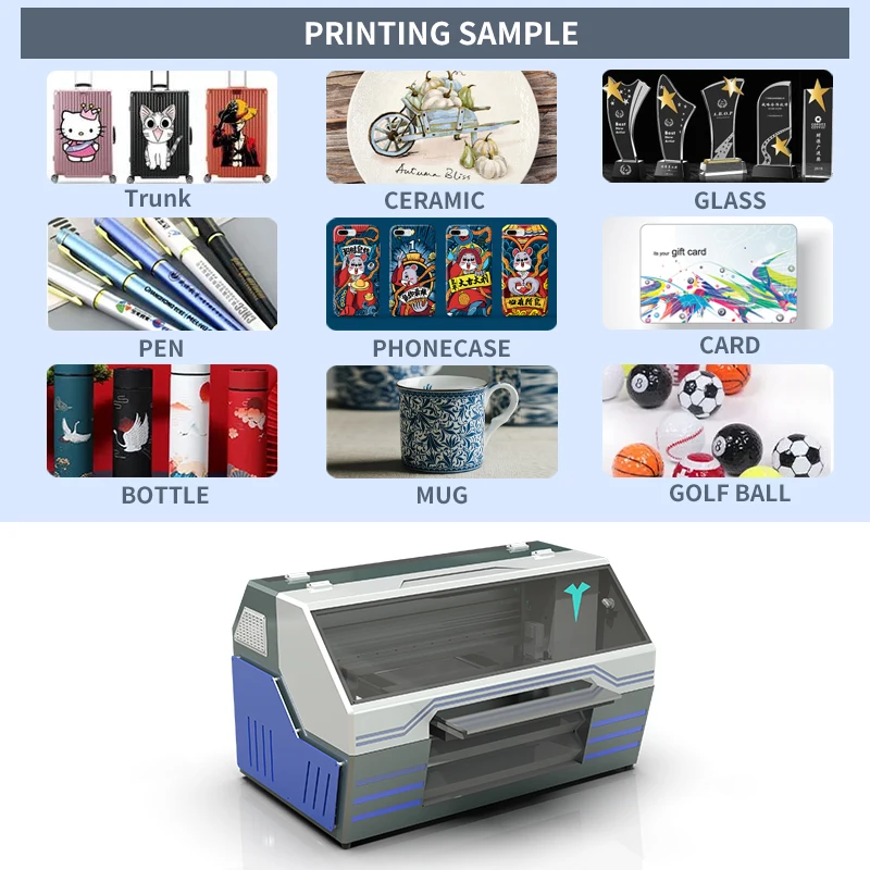 High Speed A3 UV Flatbed Inkjet Printer Canvas Printing Machine PVC Card Printer& scanners UV printing Machine