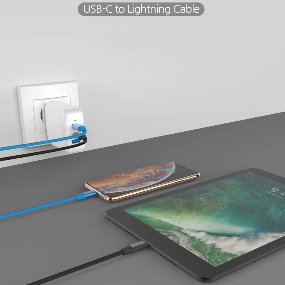 Fabric Braided Best Mfi Cables C94 Type C Cable For Iphone 10 Foot Cable For Lightning