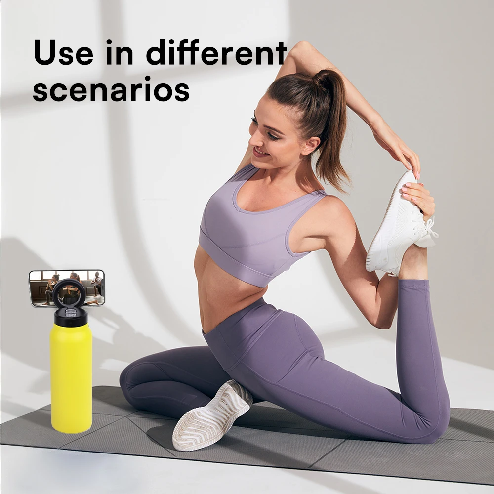 Best Sell Magnetic Lid 24oz Stainless Steel Double-Walled Vacuum Insulated Water Bottle with Straw  Sport Travel Bottle
