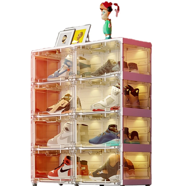 multi layer shoe rack ANTBOX MAYI BOX book shelf home furniture stackable foldable shoe box LED light